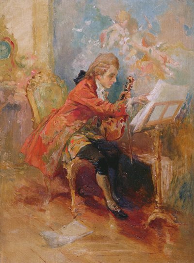 Mozart Playing the Violin by Jean Louis Ernest Meissonier